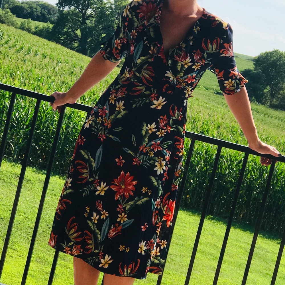Navy wrap dress
